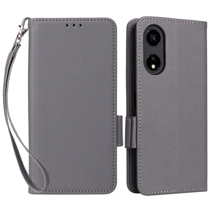 For Honor X5 Plus / Play 40C 5G Case Litchi Texture Flip Phone Shell Leather Cover with Strap