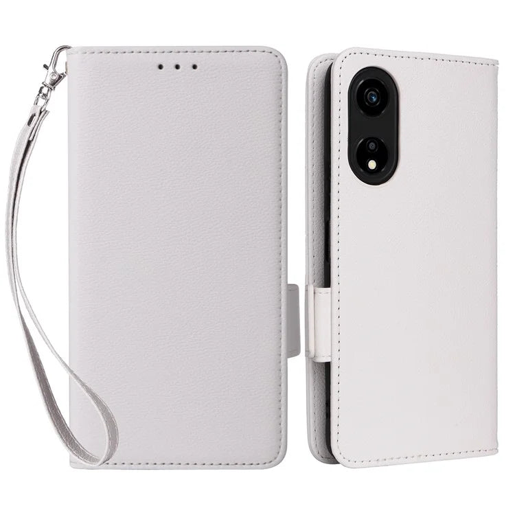 For Honor X5 Plus / Play 40C 5G Case Litchi Texture Flip Phone Shell Leather Cover with Strap