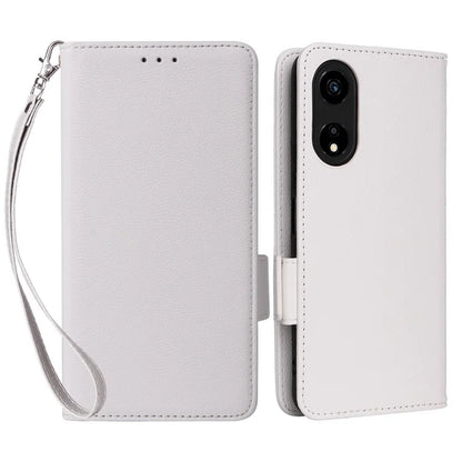 For Honor X5 Plus / Play 40C 5G Case Litchi Texture Flip Phone Shell Leather Cover with Strap