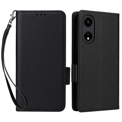 For Honor X5 Plus / Play 40C 5G Case Litchi Texture Flip Phone Shell Leather Cover with Strap