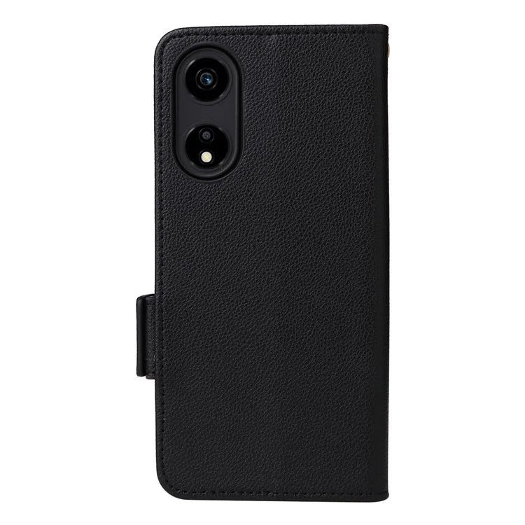 For Honor X5 Plus / Play 40C 5G Case Litchi Texture Flip Phone Shell Leather Cover with Strap