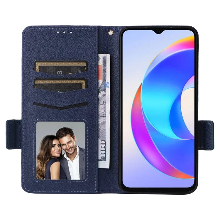 For Honor X5 Plus / Play 40C 5G Case Litchi Texture Flip Phone Shell Leather Cover with Strap