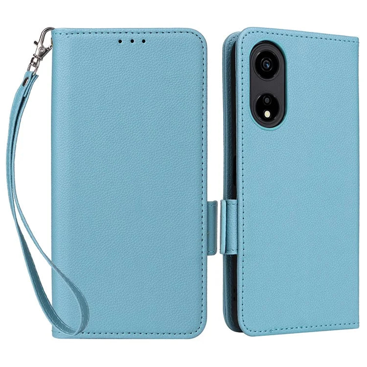 For Honor X5 Plus / Play 40C 5G Case Litchi Texture Flip Phone Shell Leather Cover with Strap