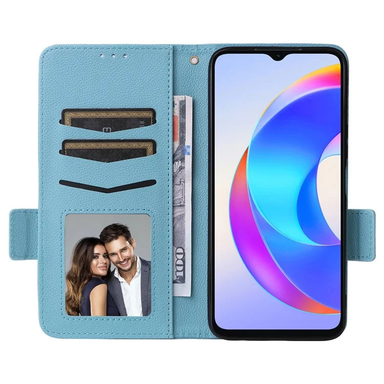 For Honor X5 Plus / Play 40C 5G Case Litchi Texture Flip Phone Shell Leather Cover with Strap