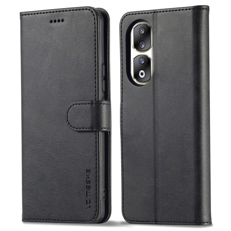 LC.IMEEKE For Honor 90 Pro Case PU Leather+TPU Calf Texture Phone Cover