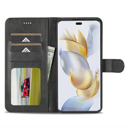 LC.IMEEKE For Honor 90 Pro Case PU Leather+TPU Calf Texture Phone Cover