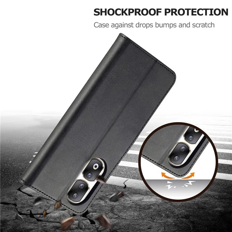 LC.IMEEKE For Honor 90 Pro Case PU Leather+TPU Calf Texture Phone Cover