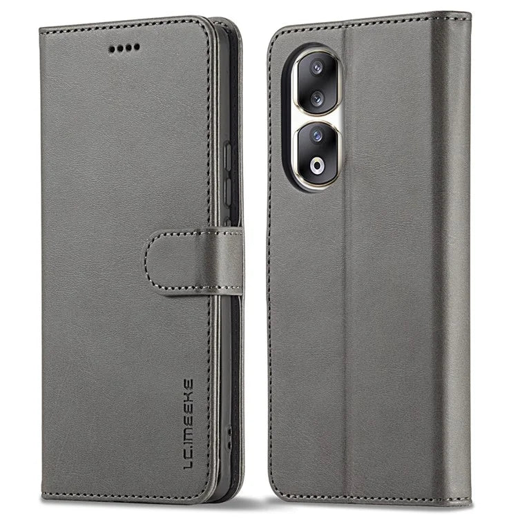 LC.IMEEKE For Honor 90 Pro Case PU Leather+TPU Calf Texture Phone Cover