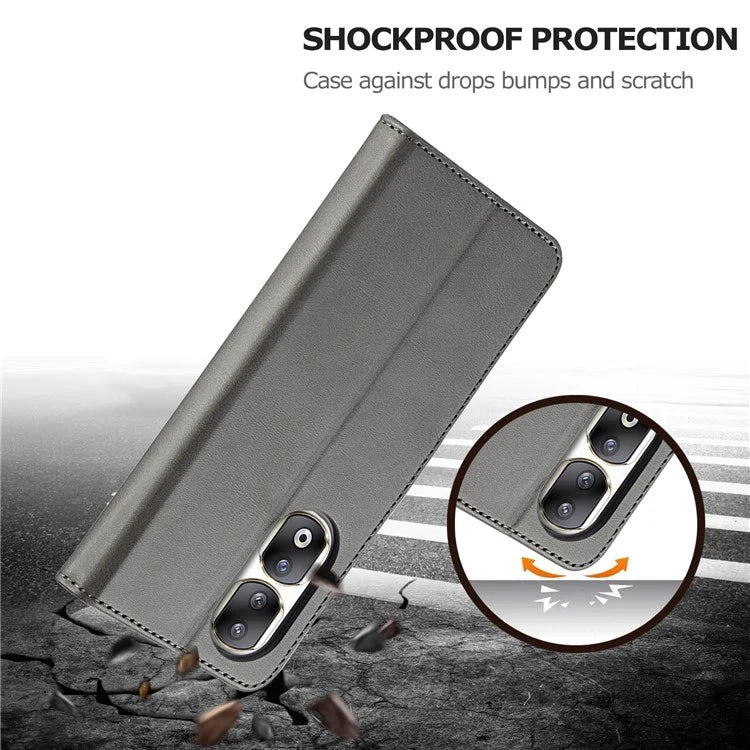 LC.IMEEKE For Honor 90 Pro Case PU Leather+TPU Calf Texture Phone Cover