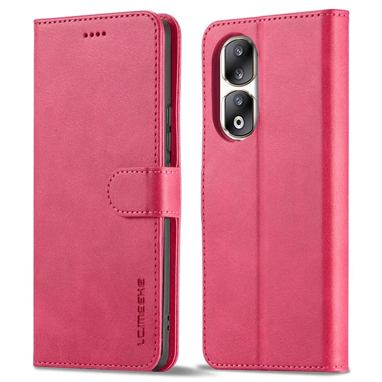 LC.IMEEKE For Honor 90 Pro Case PU Leather+TPU Calf Texture Phone Cover