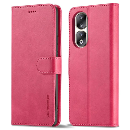 LC.IMEEKE For Honor 90 Pro Case PU Leather+TPU Calf Texture Phone Cover