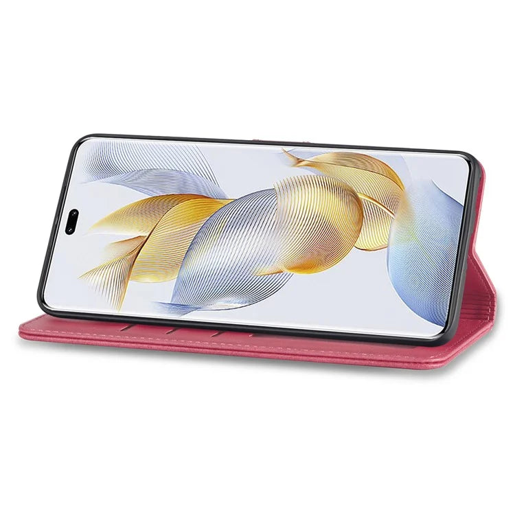 LC.IMEEKE For Honor 90 Pro Case PU Leather+TPU Calf Texture Phone Cover
