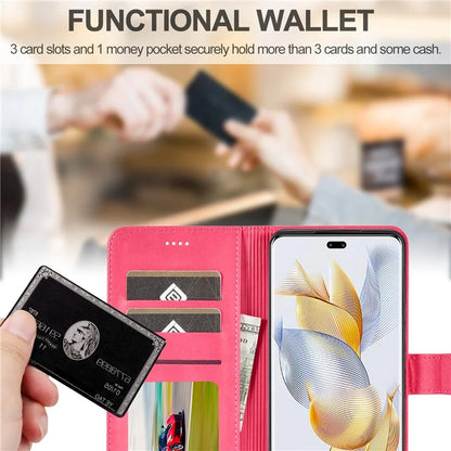 LC.IMEEKE For Honor 90 Pro Case PU Leather+TPU Calf Texture Phone Cover