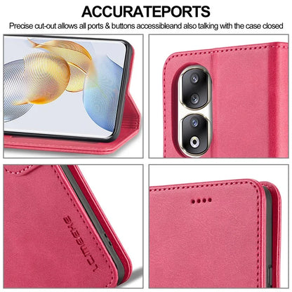 LC.IMEEKE For Honor 90 Pro Case PU Leather+TPU Calf Texture Phone Cover