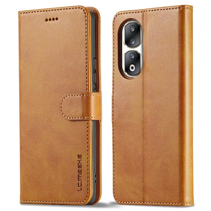 LC.IMEEKE For Honor 90 Pro Case PU Leather+TPU Calf Texture Phone Cover