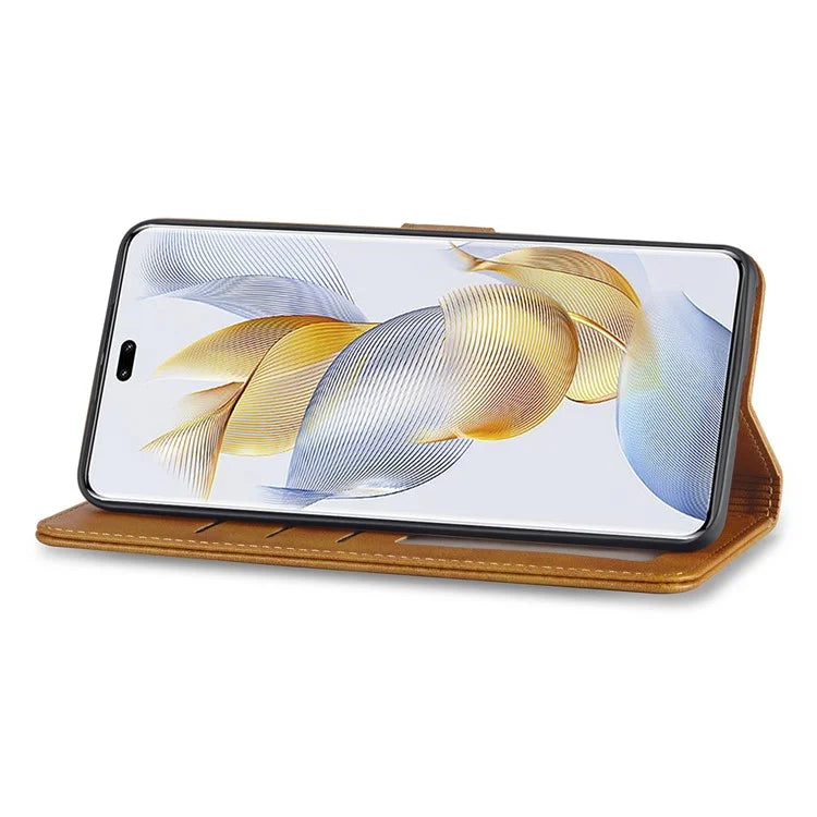 LC.IMEEKE For Honor 90 Pro Case PU Leather+TPU Calf Texture Phone Cover