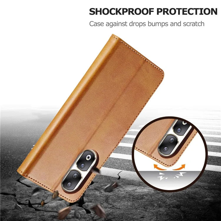 LC.IMEEKE For Honor 90 Pro Case PU Leather+TPU Calf Texture Phone Cover
