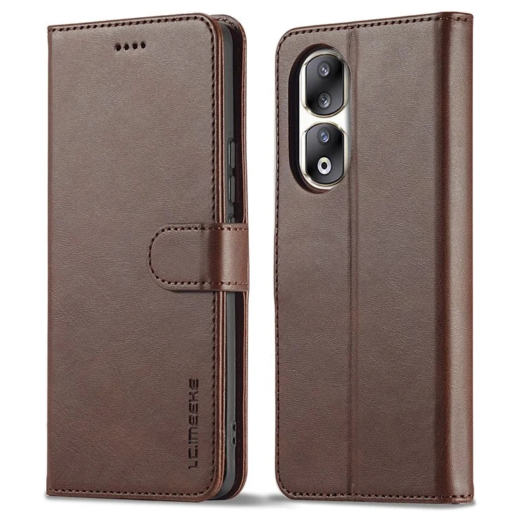 LC.IMEEKE For Honor 90 Pro Case PU Leather+TPU Calf Texture Phone Cover