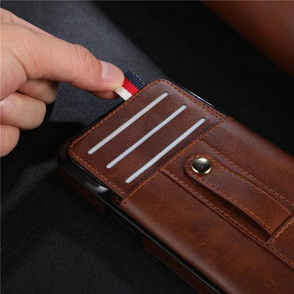 For iPhone 15 Pro Case Hand Strap Kickstand Phone Cover with Card Holder
