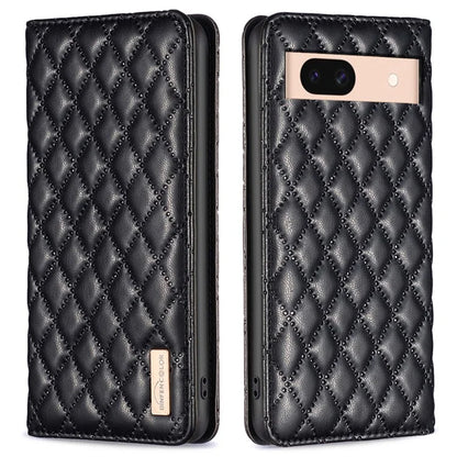 BINFEN COLOR BF Style-16 For Google Pixel 8a Case Rhombus Imprinted Stand Phone Cover