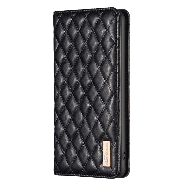 BINFEN COLOR BF Style-16 For Google Pixel 8a Case Rhombus Imprinted Stand Phone Cover