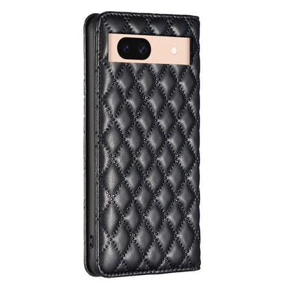 BINFEN COLOR BF Style-16 For Google Pixel 8a Case Rhombus Imprinted Stand Phone Cover