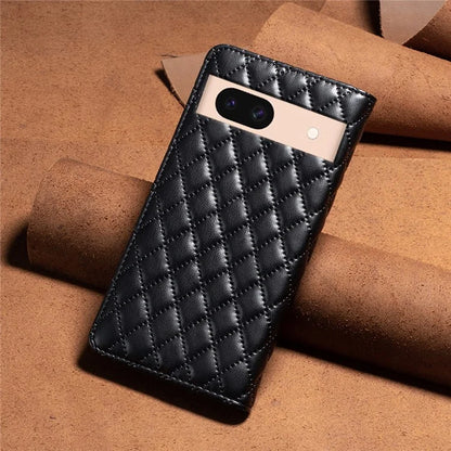 BINFEN COLOR BF Style-16 For Google Pixel 8a Case Rhombus Imprinted Stand Phone Cover