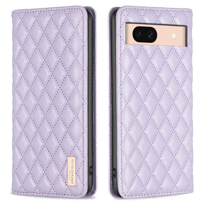 BINFEN COLOR BF Style-16 For Google Pixel 8a Case Rhombus Imprinted Stand Phone Cover