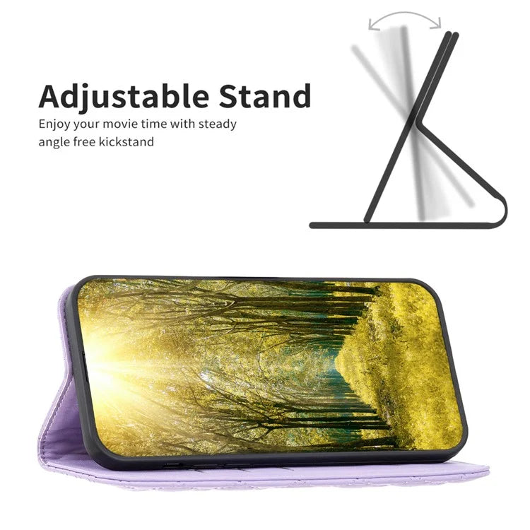 BINFEN COLOR BF Style-16 For Google Pixel 8a Case Rhombus Imprinted Stand Phone Cover