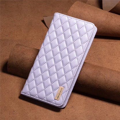 BINFEN COLOR BF Style-16 For Google Pixel 8a Case Rhombus Imprinted Stand Phone Cover