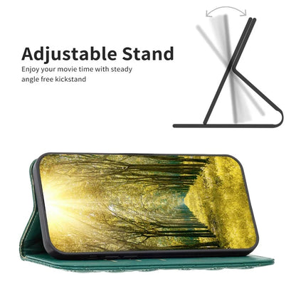 BINFEN COLOR BF Style-16 For Google Pixel 8a Case Rhombus Imprinted Stand Phone Cover