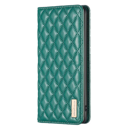 BINFEN COLOR BF Style-16 For Google Pixel 8a Case Rhombus Imprinted Stand Phone Cover