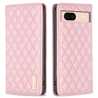BINFEN COLOR BF Style-16 For Google Pixel 8a Case Rhombus Imprinted Stand Phone Cover