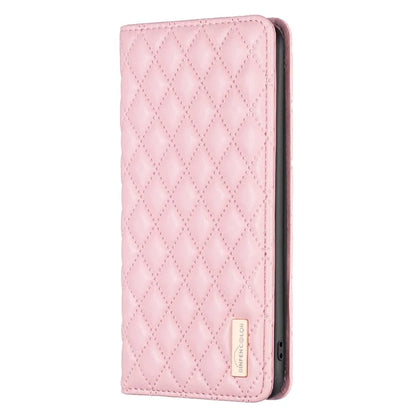 BINFEN COLOR BF Style-16 For Google Pixel 8a Case Rhombus Imprinted Stand Phone Cover