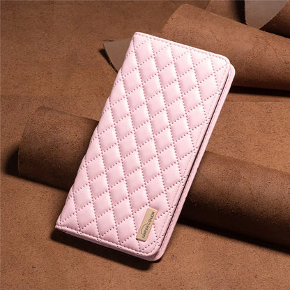 BINFEN COLOR BF Style-16 For Google Pixel 8a Case Rhombus Imprinted Stand Phone Cover