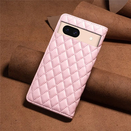 BINFEN COLOR BF Style-16 For Google Pixel 8a Case Rhombus Imprinted Stand Phone Cover