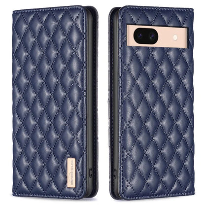 BINFEN COLOR BF Style-16 For Google Pixel 8a Case Rhombus Imprinted Stand Phone Cover
