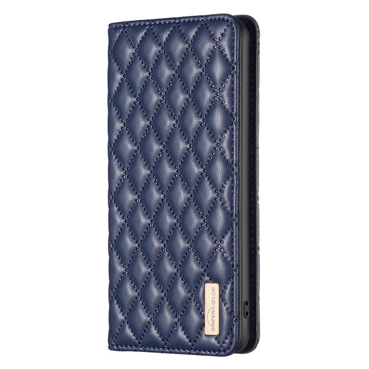 BINFEN COLOR BF Style-16 For Google Pixel 8a Case Rhombus Imprinted Stand Phone Cover