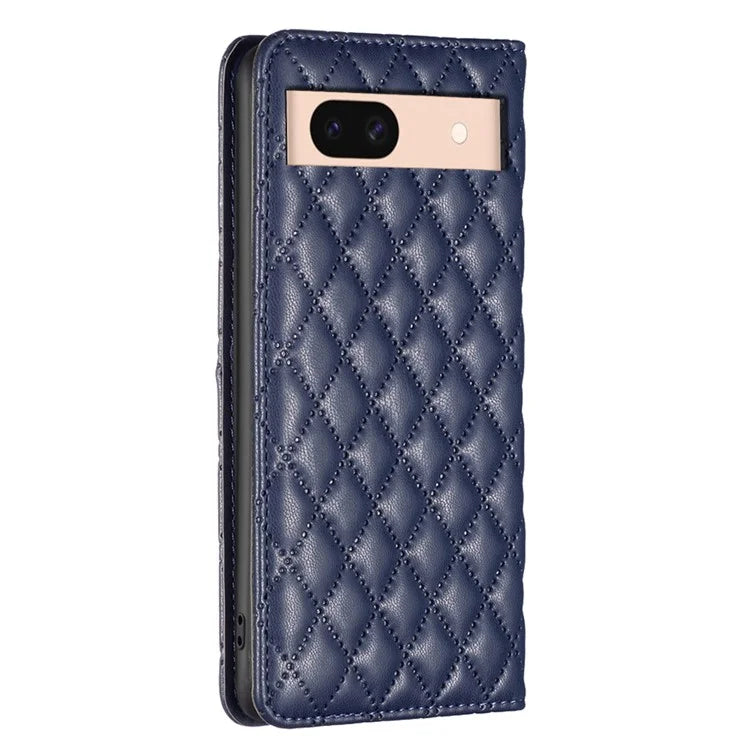 BINFEN COLOR BF Style-16 For Google Pixel 8a Case Rhombus Imprinted Stand Phone Cover