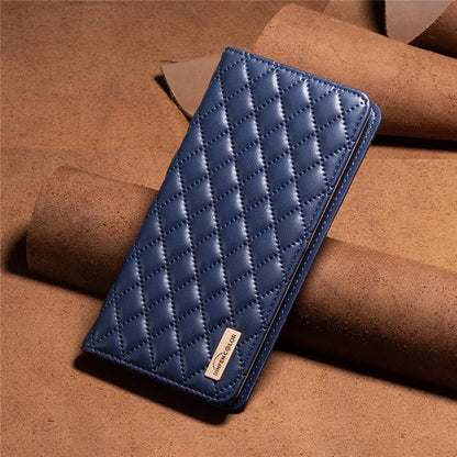 BINFEN COLOR BF Style-16 For Google Pixel 8a Case Rhombus Imprinted Stand Phone Cover