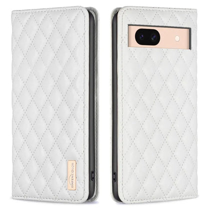 BINFEN COLOR BF Style-16 For Google Pixel 8a Case Rhombus Imprinted Stand Phone Cover