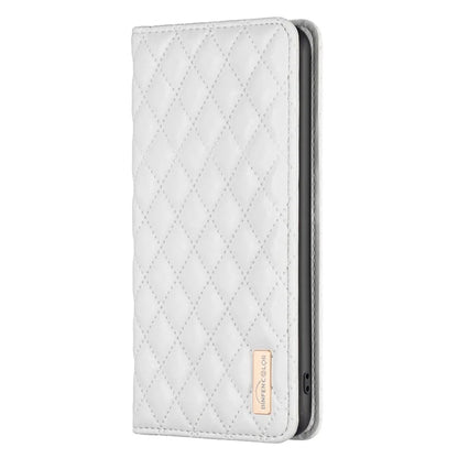 BINFEN COLOR BF Style-16 For Google Pixel 8a Case Rhombus Imprinted Stand Phone Cover