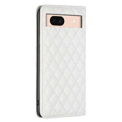BINFEN COLOR BF Style-16 For Google Pixel 8a Case Rhombus Imprinted Stand Phone Cover