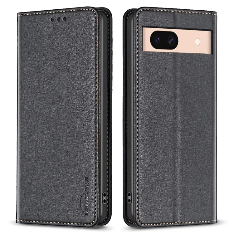 BINFEN COLOR BF18 For Google Pixel 8a Case PU Leather Phone Cover with Card Slots