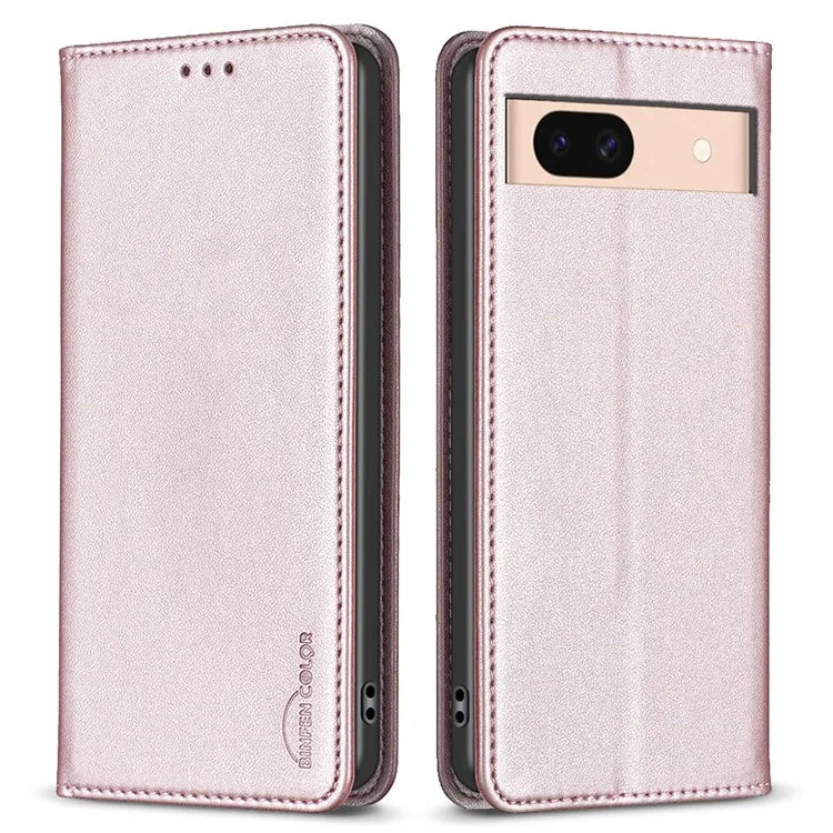 BINFEN COLOR BF18 For Google Pixel 8a Case PU Leather Phone Cover with Card Slots