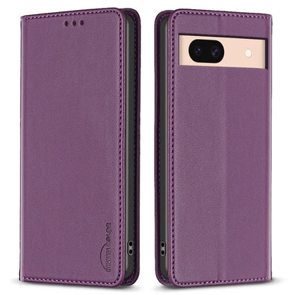 BINFEN COLOR BF18 For Google Pixel 8a Case PU Leather Phone Cover with Card Slots