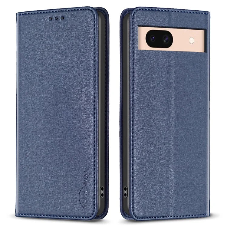 BINFEN COLOR BF18 For Google Pixel 8a Case PU Leather Phone Cover with Card Slots