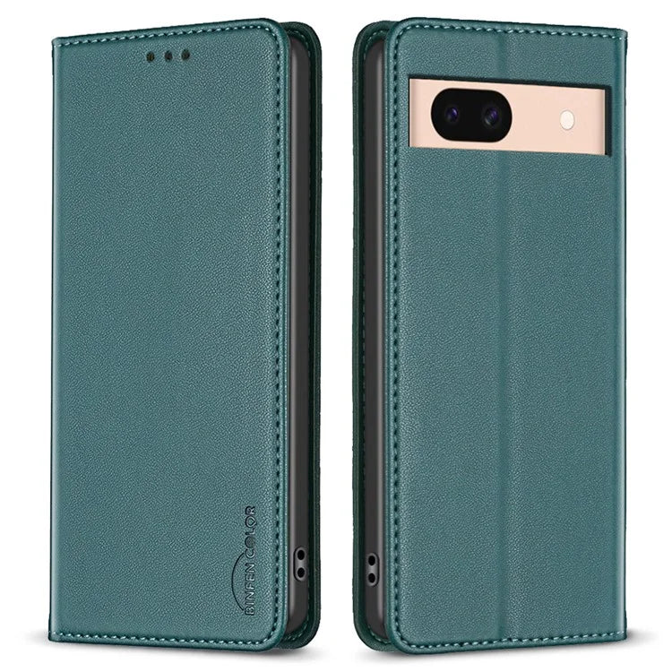 BINFEN COLOR BF18 For Google Pixel 8a Case PU Leather Phone Cover with Card Slots
