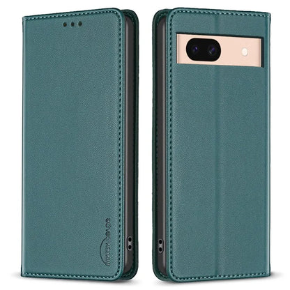 BINFEN COLOR BF18 For Google Pixel 8a Case PU Leather Phone Cover with Card Slots