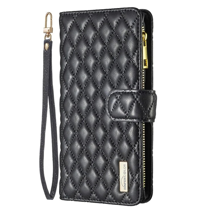 BINFEN COLOR BF Style-15 For Google Pixel 8a Case Zipper Wallet Leather Stand Cover